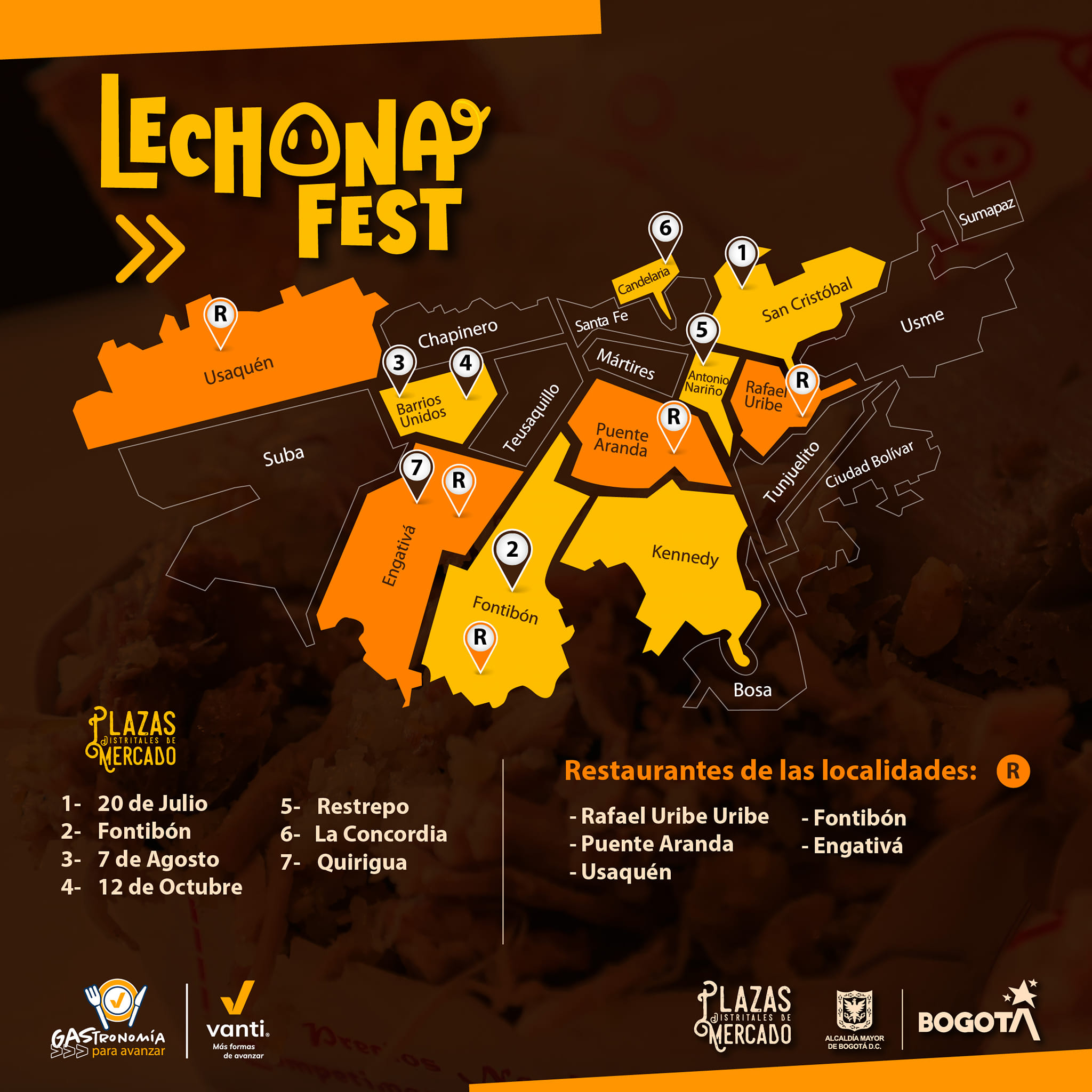 Mapa lechona fest 2023 bogotá